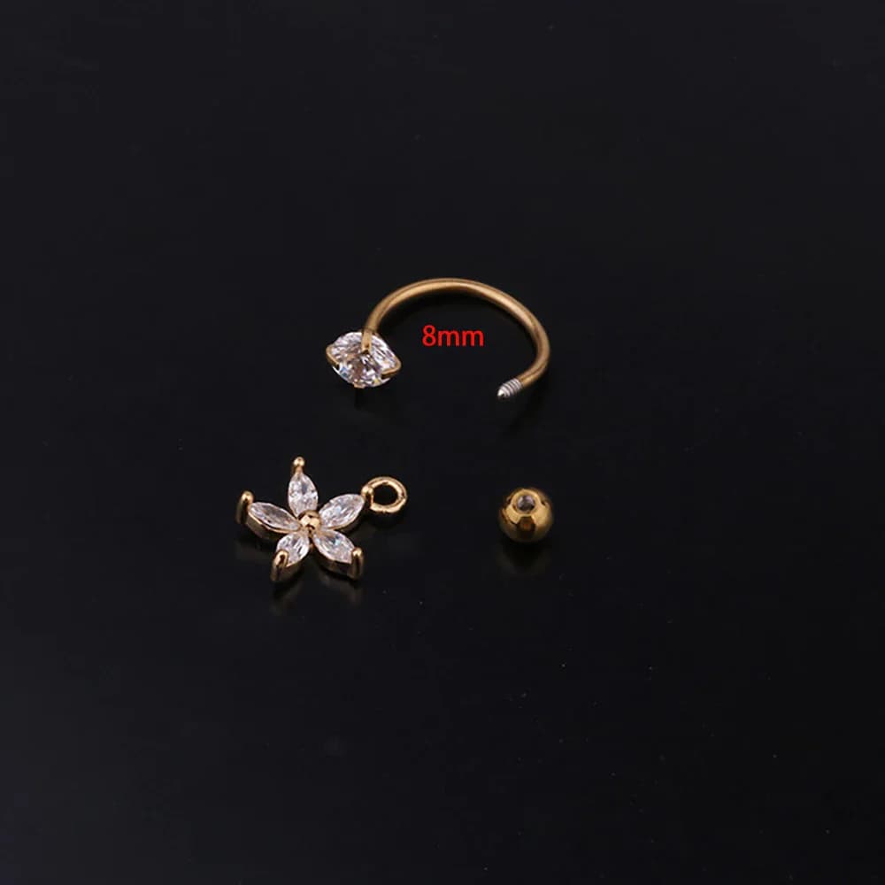 BloomMint Stainless Steel Mini CZ Drop Earring Women thumbnail 5